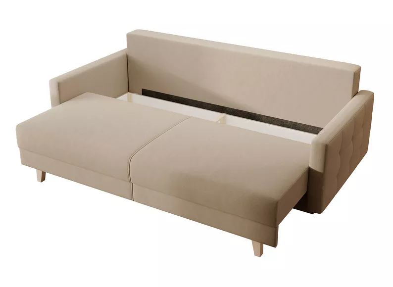 Canapé 3 places Verat avec conteneur, olive, velours hydrophobe