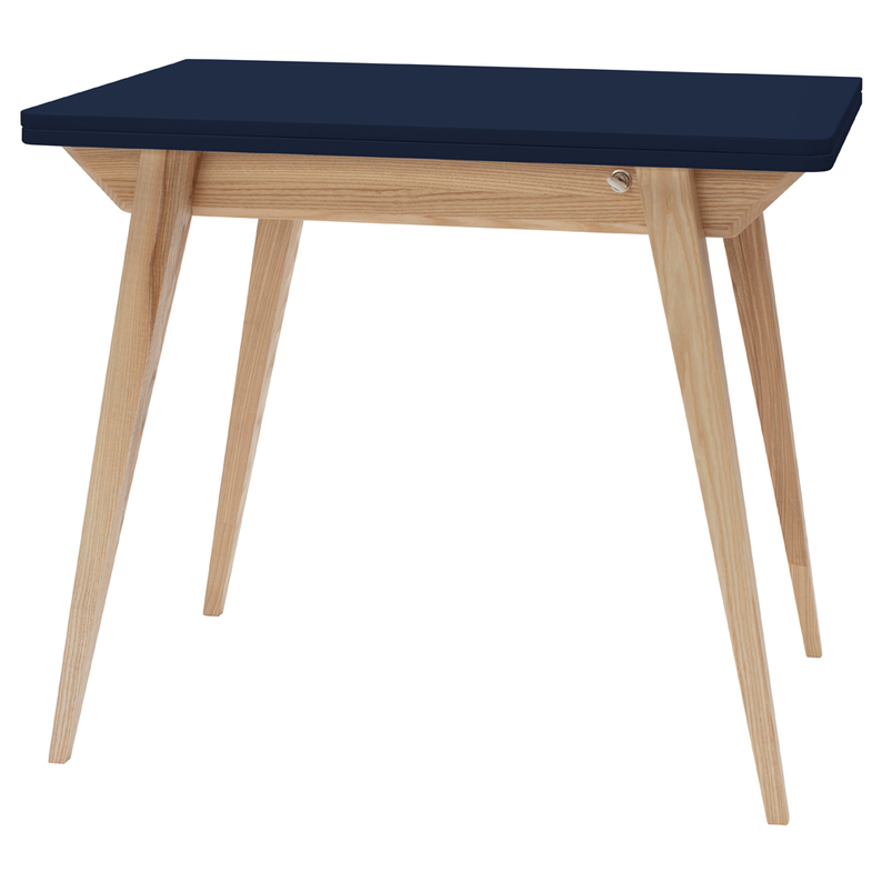 Table à rallonge Enveloppe 65-130x90 cm bleu marine