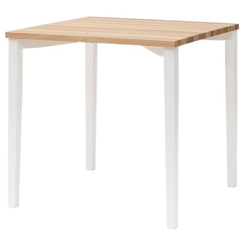 Table carrée Triventi 80x80 cm pieds carrés blancs