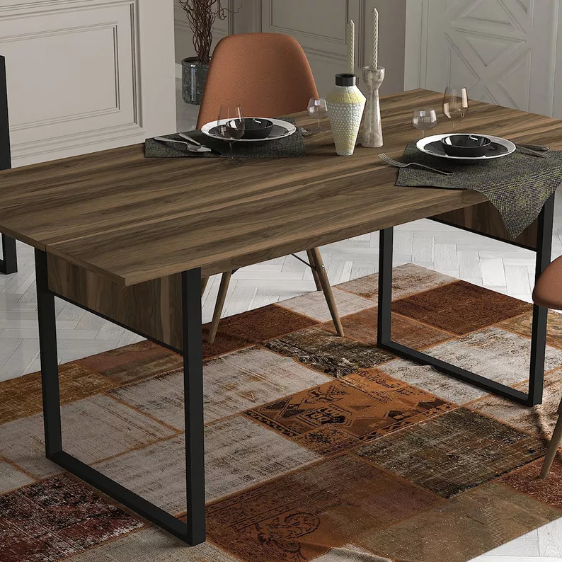 Table à manger Shorately 180x78 cm en noyer