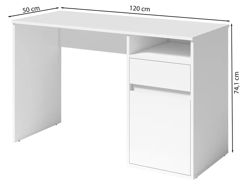 Biurko Billa z szufladą i szafką 120 cm biały