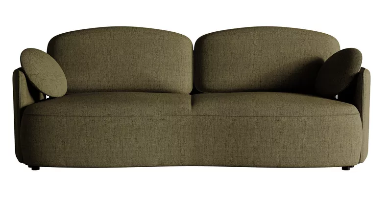 Kanapa rozkładana trzyosobowa Raviolo z pojemnikiem oliwkowa szenil hydrofobowy