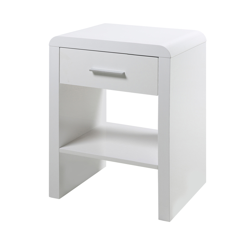 SULAFAT Table de chevet blanche avec un tiroir