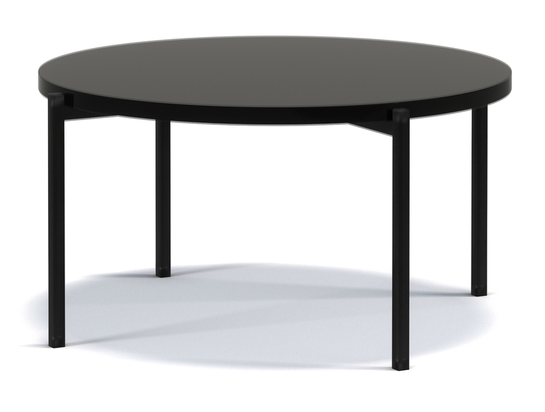 Table basse ronde Kortala 80 cm noir peu brillant
