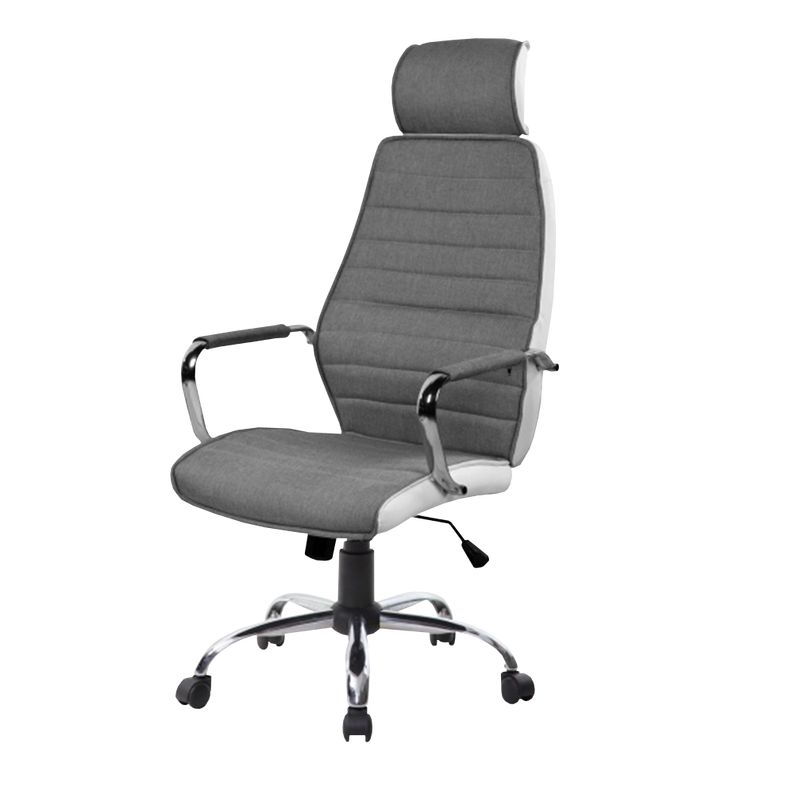 Chaise de bureau Serrato gris et blanc