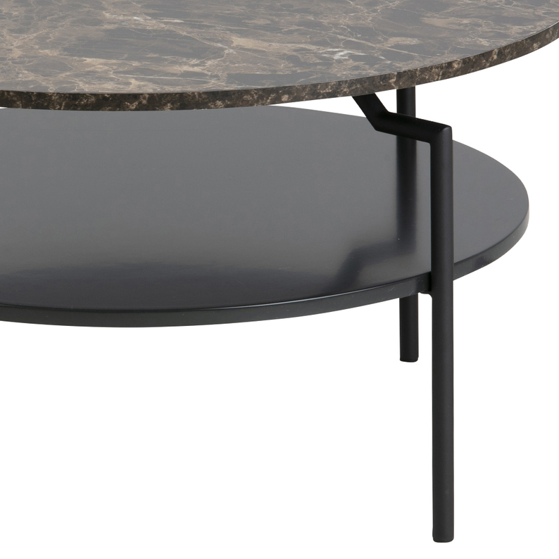 CERNIK Table basse diamètre 80 cm marron
