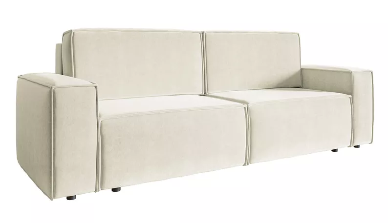 COPERTINO Canapé d'angle convertible 232 cm velours vert