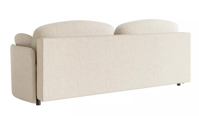 Kanapa rozkładana trzyosobowa Raviolo z pojemnikiem kremowa szenil hydrofobowy