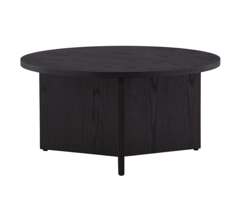 Table basse Mitably ronde 65x65 cm chêne noir