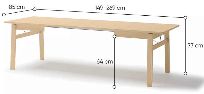 Stół rozkładany Plot 149-269x85 cm dąb jasny