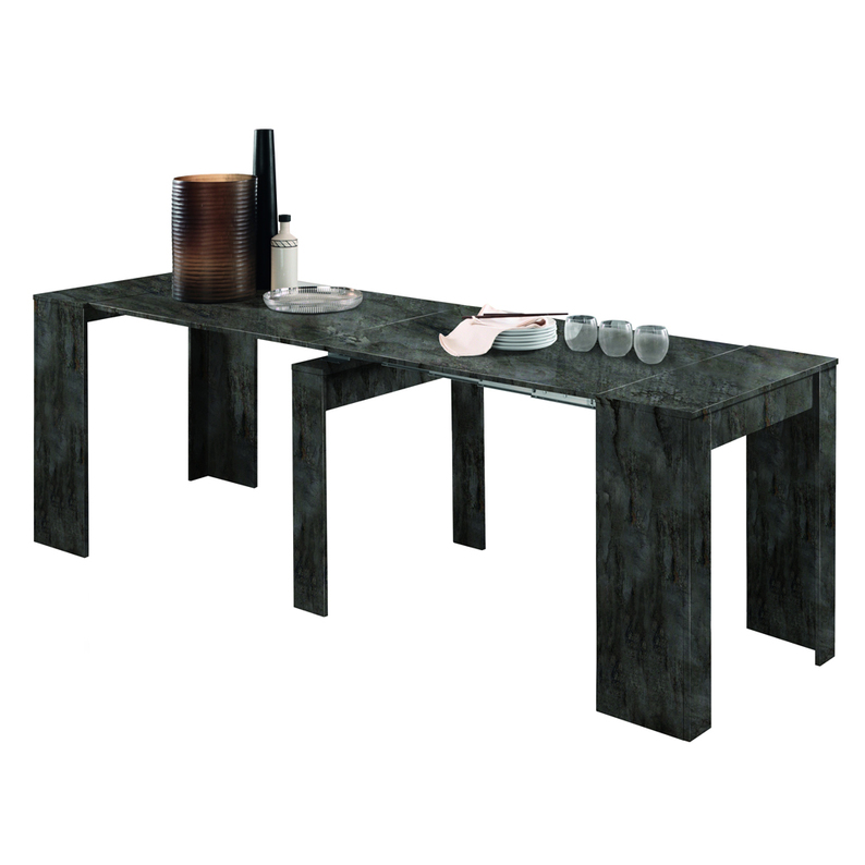 Table à rallonge Dadivosa 54-252x79 cm oxyde