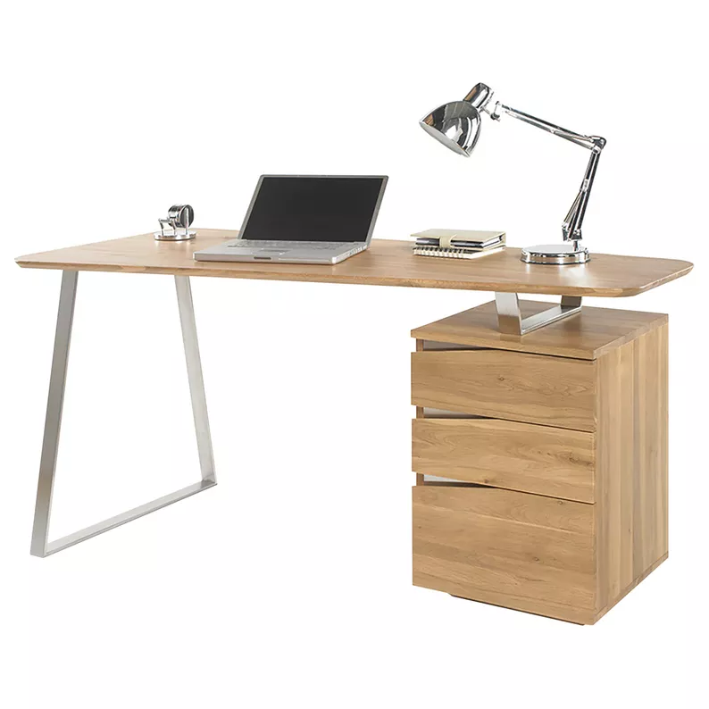 Bureau en bois avec tiroirs Dalmazia 150x67 cm en chêne