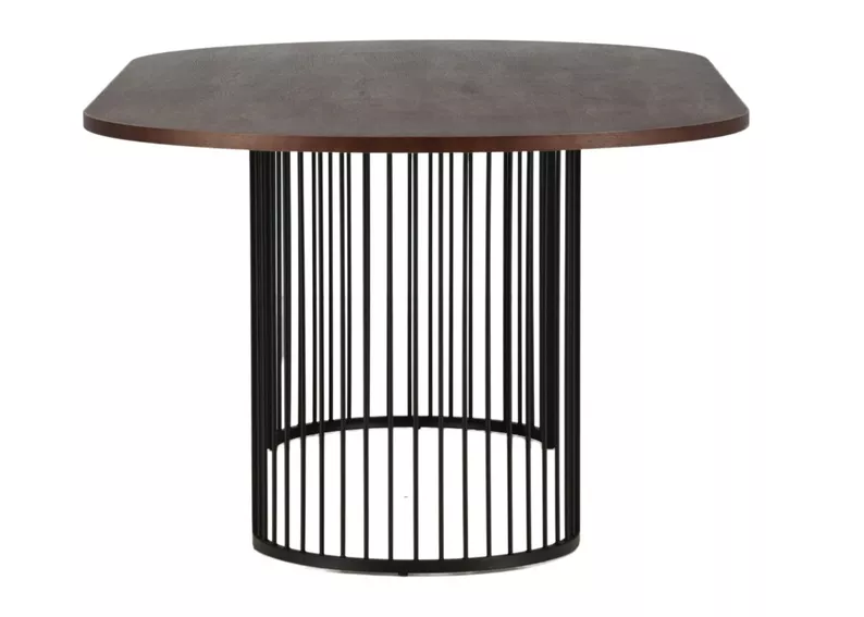 Table à manger Pestiter 110x220 cm noyer/piétement acier