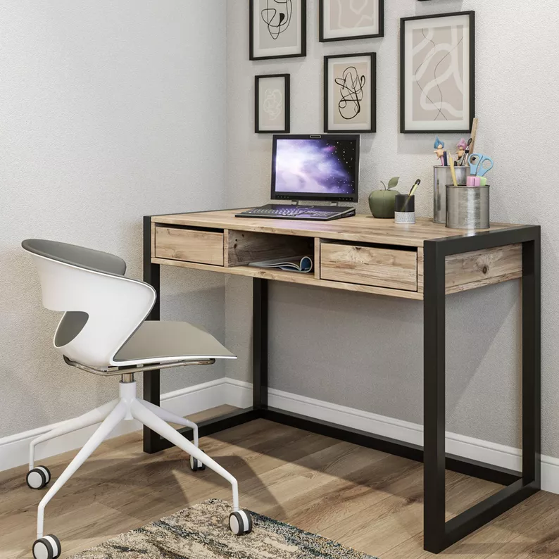 MADELIA Bureau moderne 115x55 cm avec tiroirs