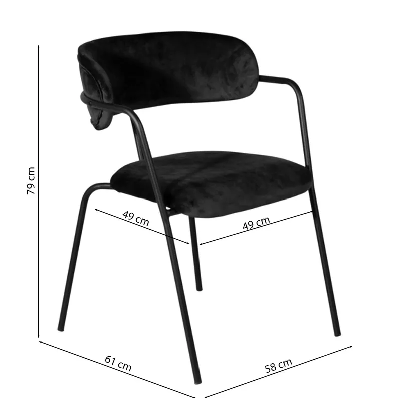 Chaise moderne noir/or Linesitive