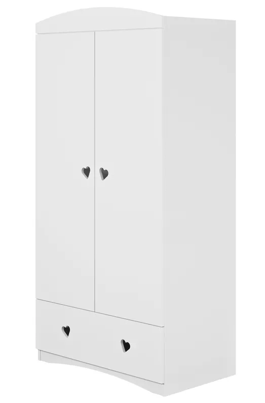 Garde-robe blanche pour enfants Ciliata avec un motif coeur Selsey