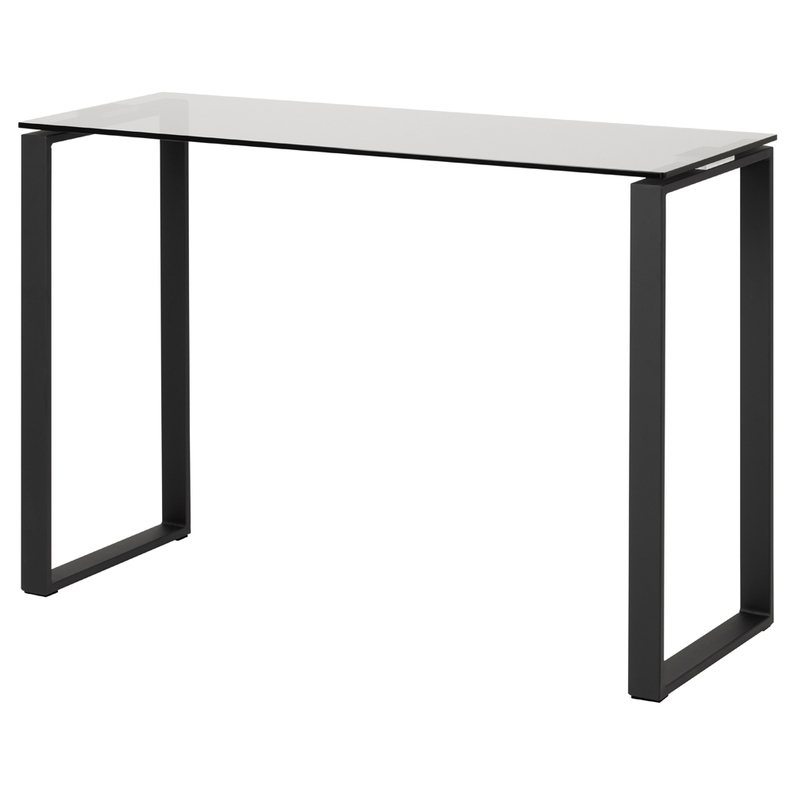 OVIUM Table en verre sur pieds métal 40x110 cm