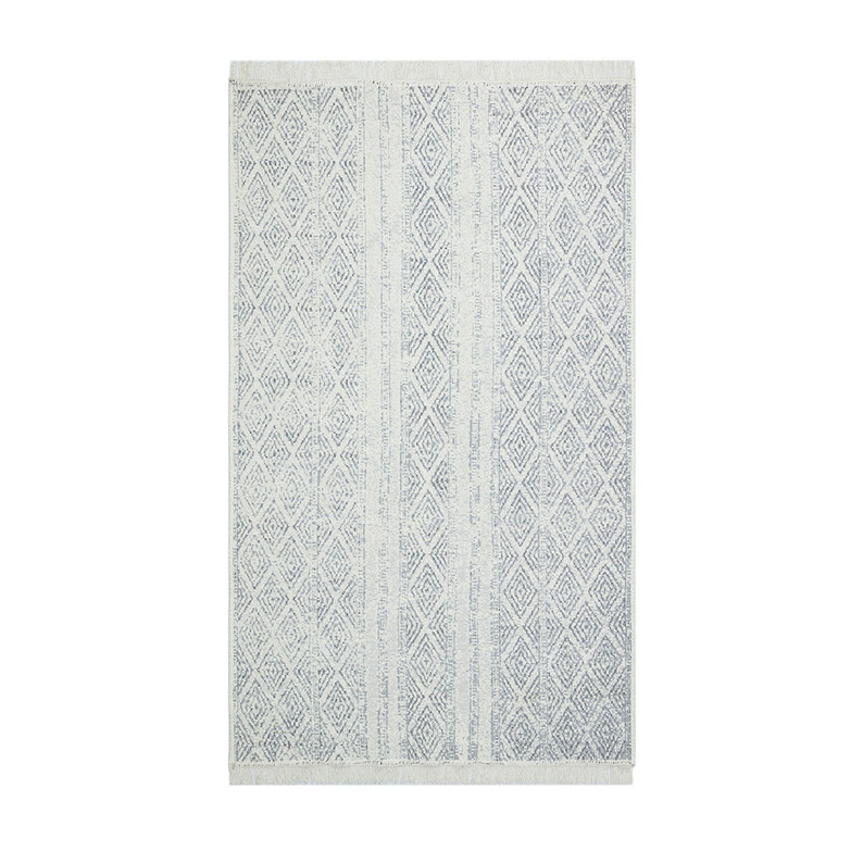 AMBLUES Tapis moderne 160x230 cm blanc et gris