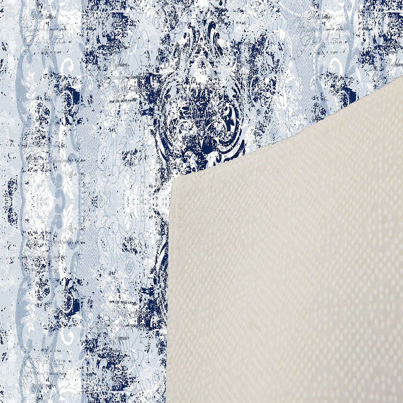 METALIBELLY Tapis moderne bleu et blanc 120x180 cm