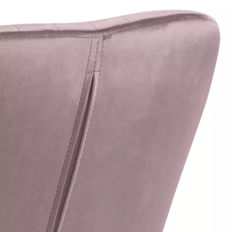 ELIDI Chaise rembourrée velours rose poudré pieds métal