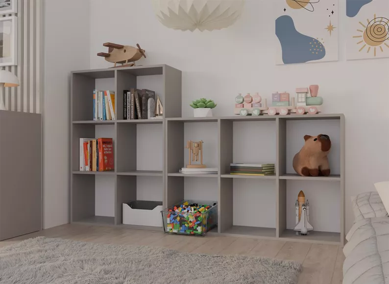 Regał otwarty Malax z sześcioma półkami 110 cm szary