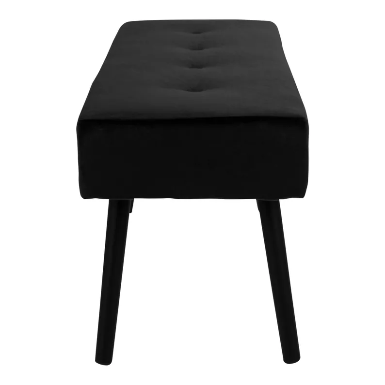 Banc en velours noir Belicer sur pieds noirs
