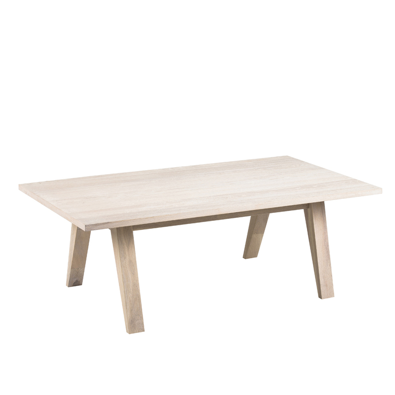 ZDENCI Table basse 130x70 cm blanchie