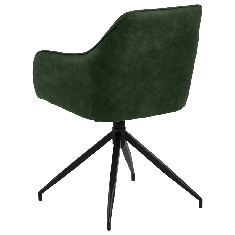 HONGOR Chaise pivotante rembourrée vert foncé avec pieds en métal noir