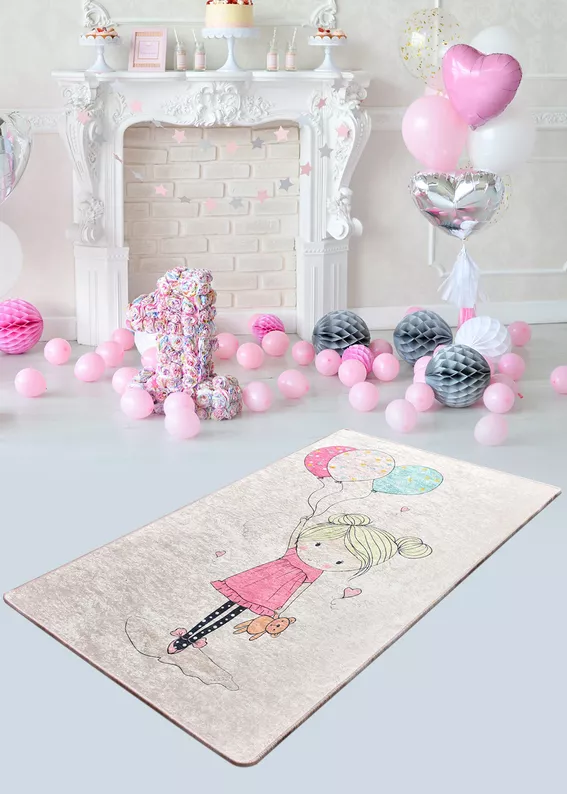 DINKLEY Tapis pour chambre d'enfant Girl 140x190 cm
