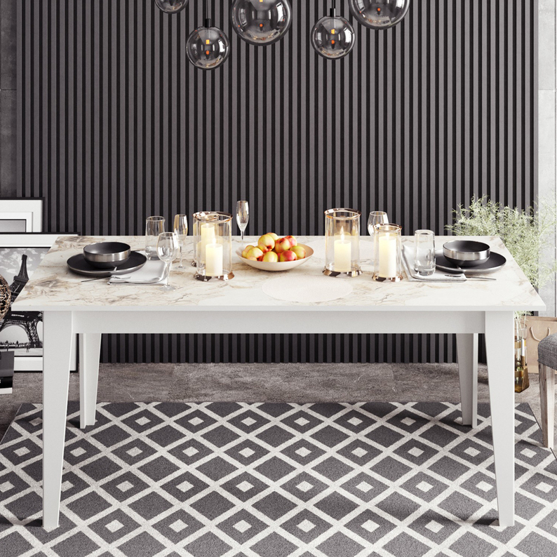 Table à manger Triestler 180 x 76,8 cm blanc