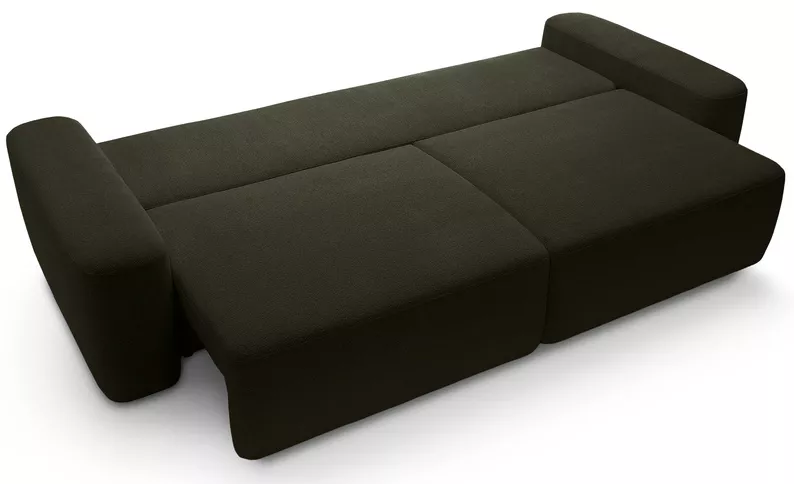 Kanapa rozkładana trzyosobowa Baleo z pojemnikiem oliwkowa szenil