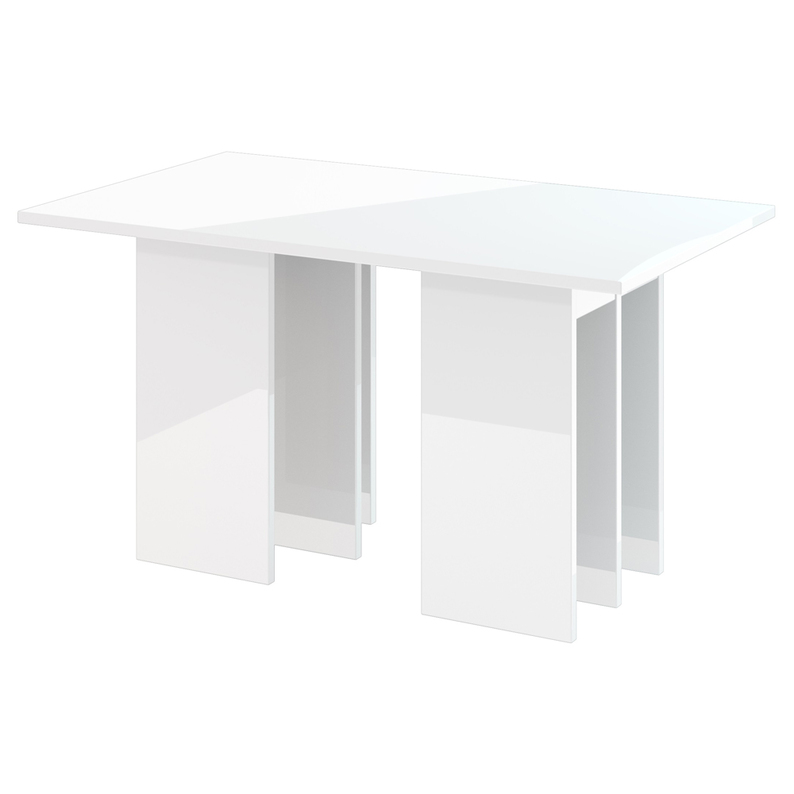 Table basse NoWhize 60x120 cm, blanc brillant