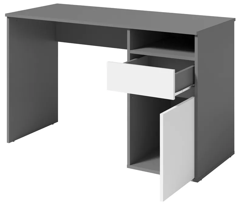 Biurko Billa z szufladą i szafką 120 cm grafit / biały