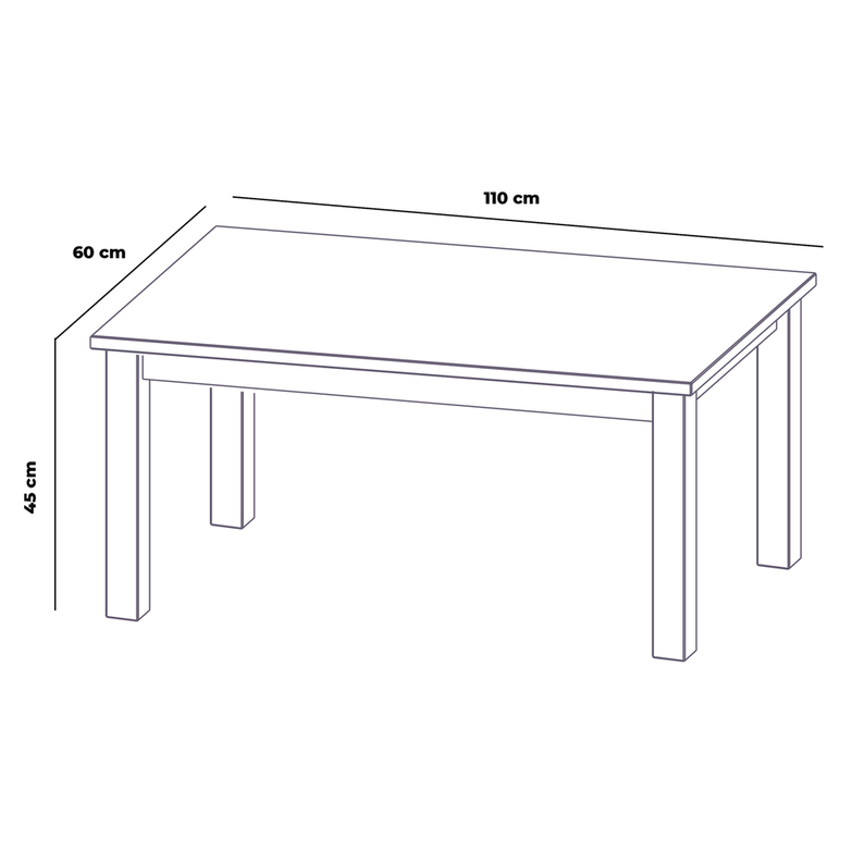Table basse Silphium 60x110 cm gris