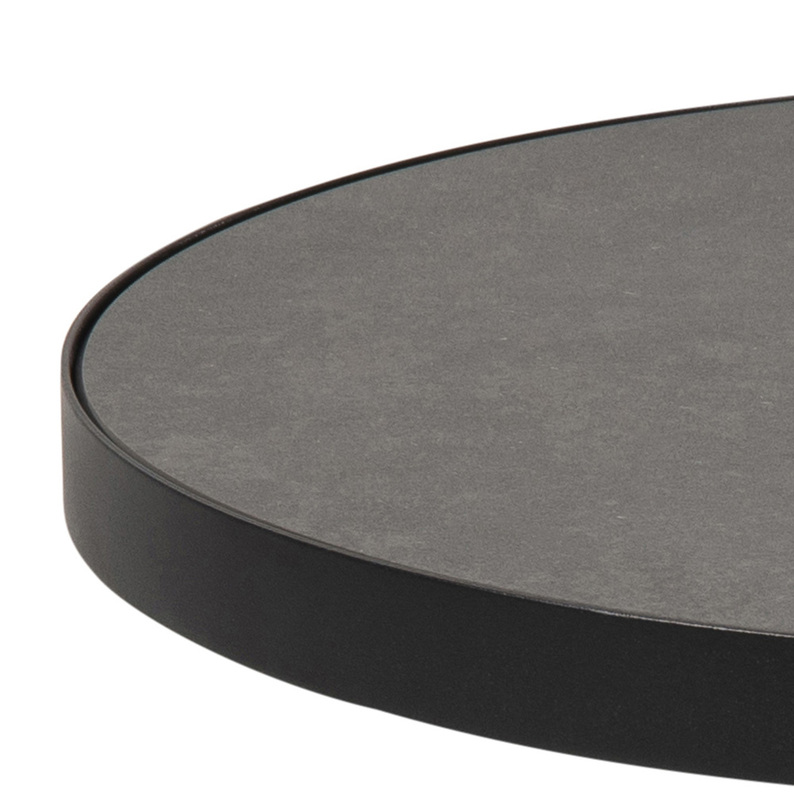 QUENTINA Table basse ronde diamètre 45,7 cm céramique sur socle noir