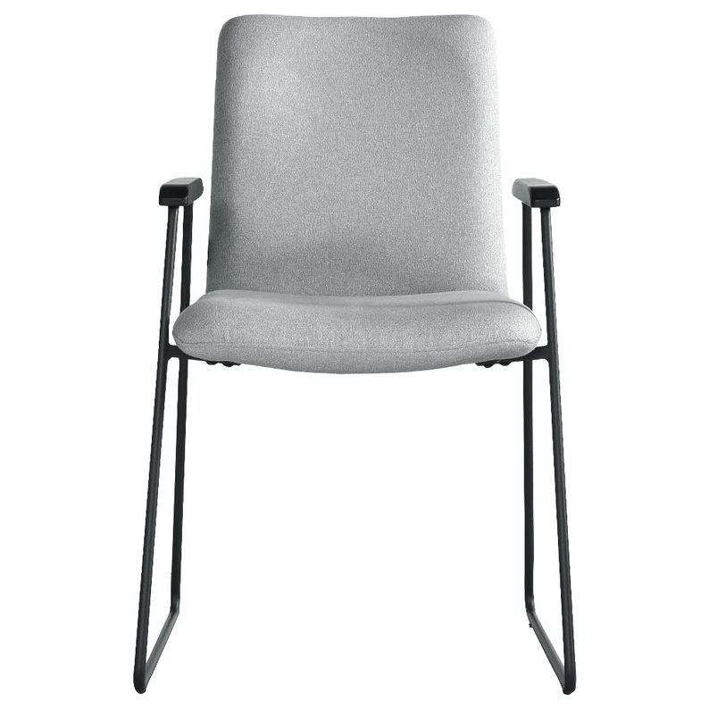 ALAKE Chaise tapissée avec accoudoirs gris