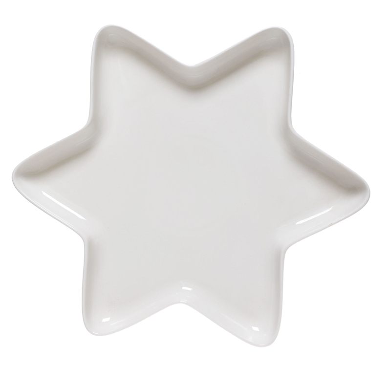 Assiette en céramique en forme d'étoile Treedi blanc