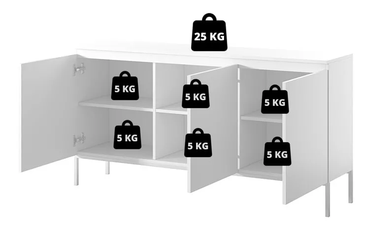 Commode 3 portes Bemmi 150 cm Vert foncé