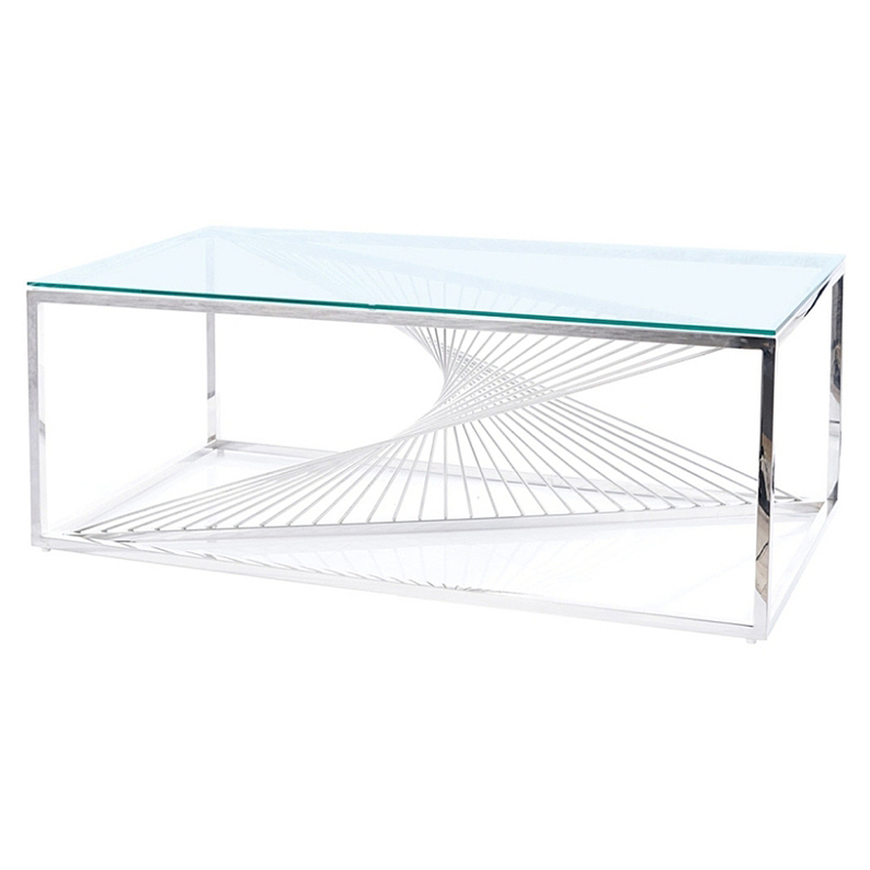 Table basse Miriella 120x60 cm avec plateau en verre
