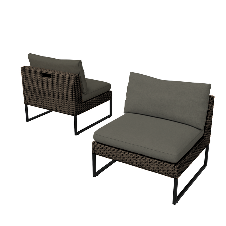 Canapé de jardin Darkone avec deux fauteuils et une table en graphite