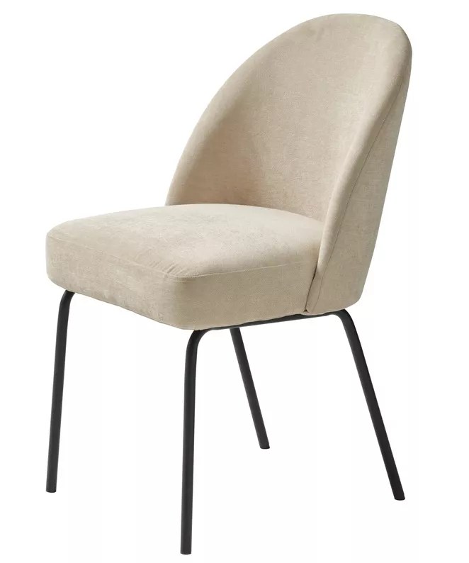 Chaise capitonnée chenille sable Nelicials