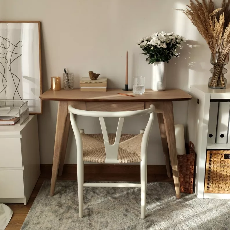 PECARA Bureau blanchi avec tiroir