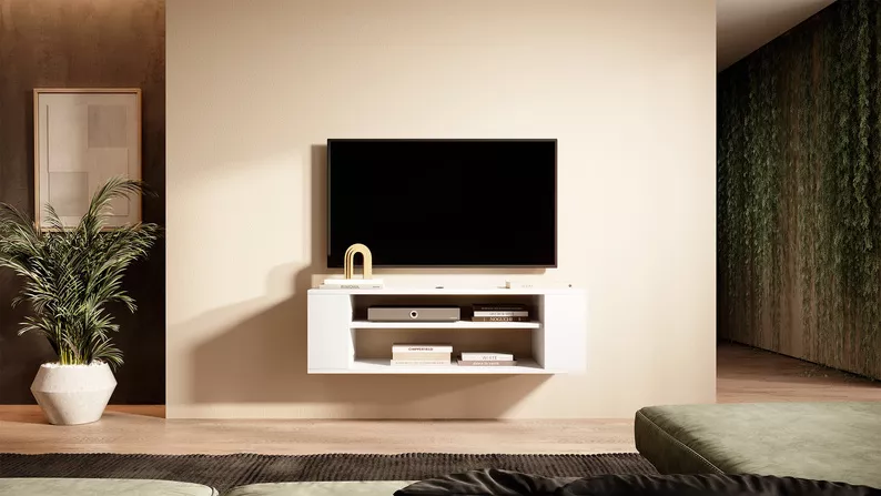 WALL Meuble TV 100 cm blanc