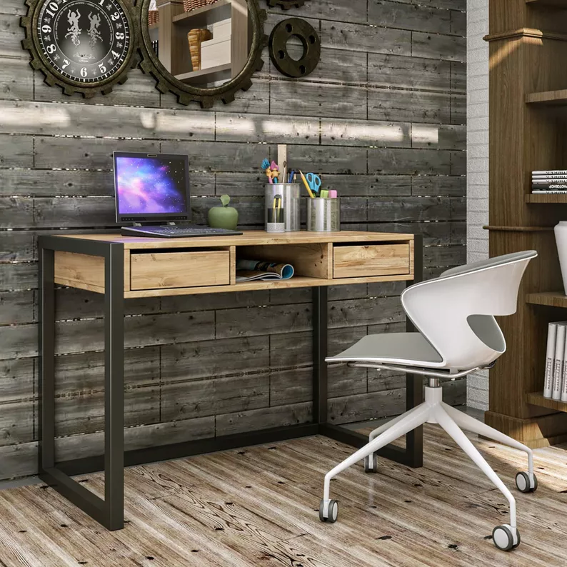 MADELIA Bureau moderne 115x55 cm avec tiroirs