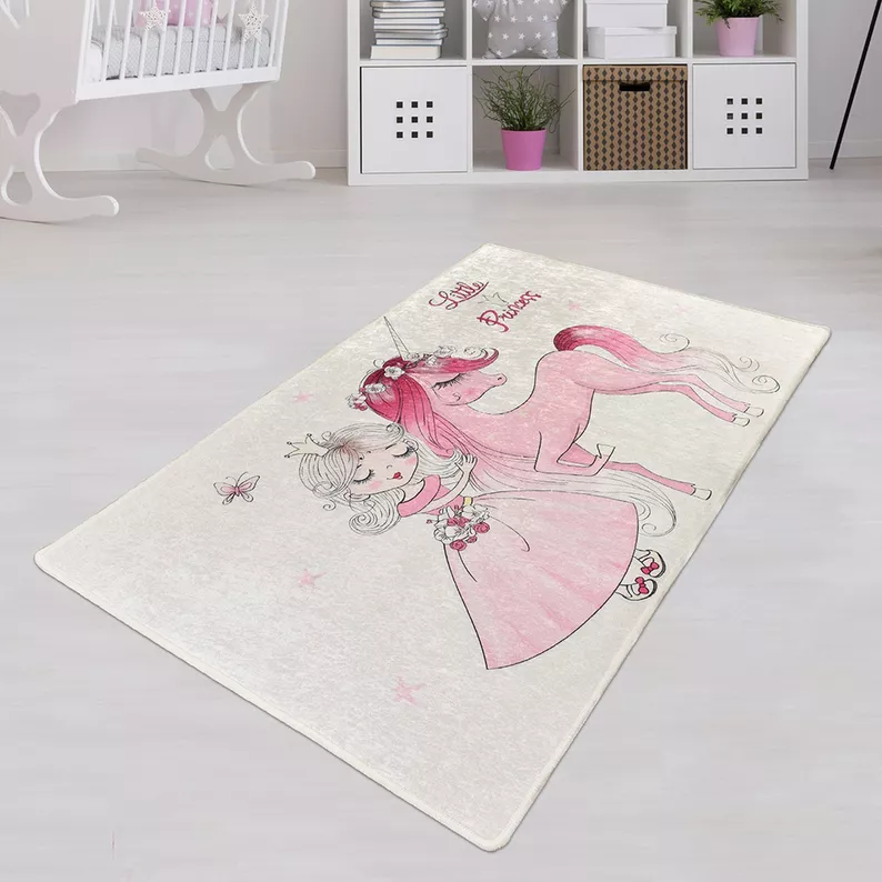 DINKLEY Tapis pour chambre d'enfant Princess 140x190 cm