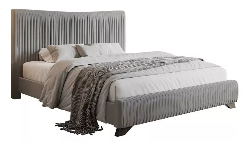 Lit rembourré Bratan 160x200 cm gris