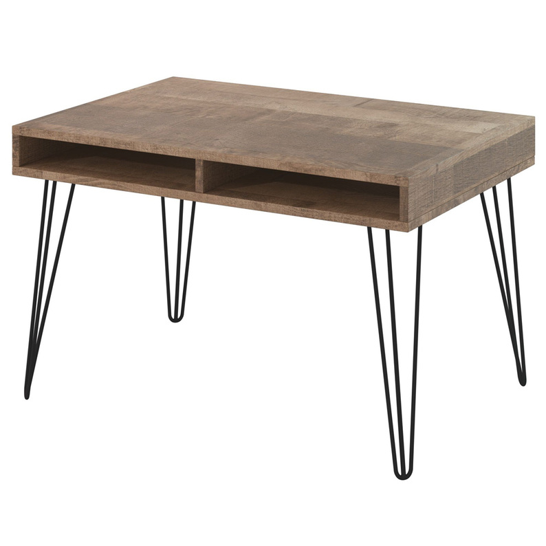 AVESS Table basse 90x60 cm chêne foncé