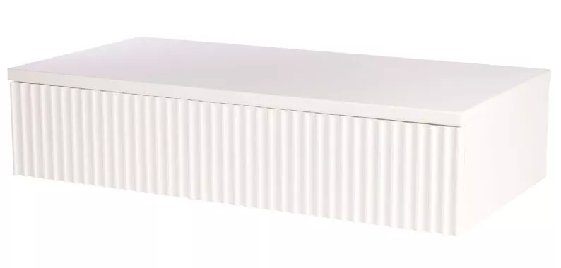 Coiffeuse Lonidos 70x35 cm suspendue lattes blanches
