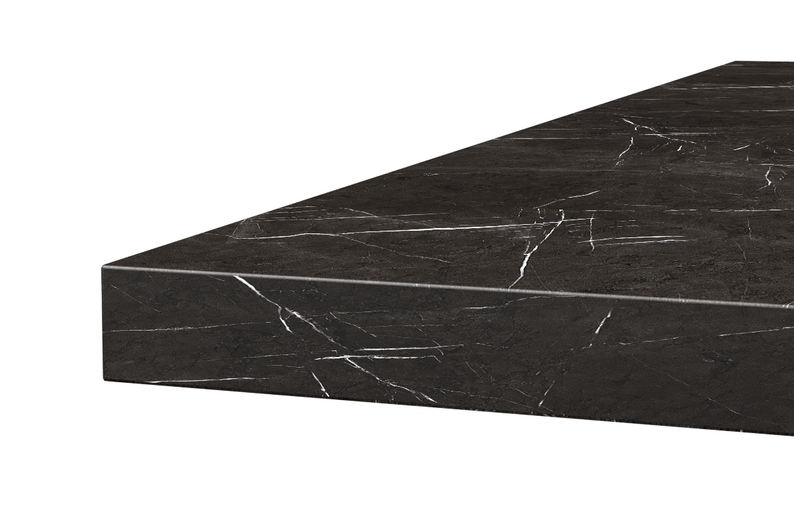 ALBERTO Table extensible italienne 120(180)x80 cm marbre noir / anthracite