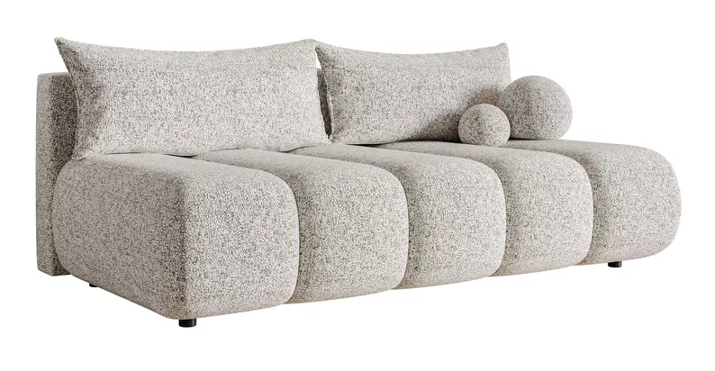 Kanapa trzyosobowa Dandelino Mini z funkcją spania beżowa plecionka